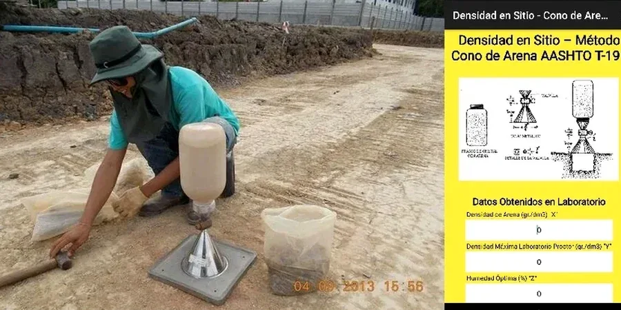 Densidad de Campo por Cono de Arena en Calama: Control Geotécnico en Suelos Salinos